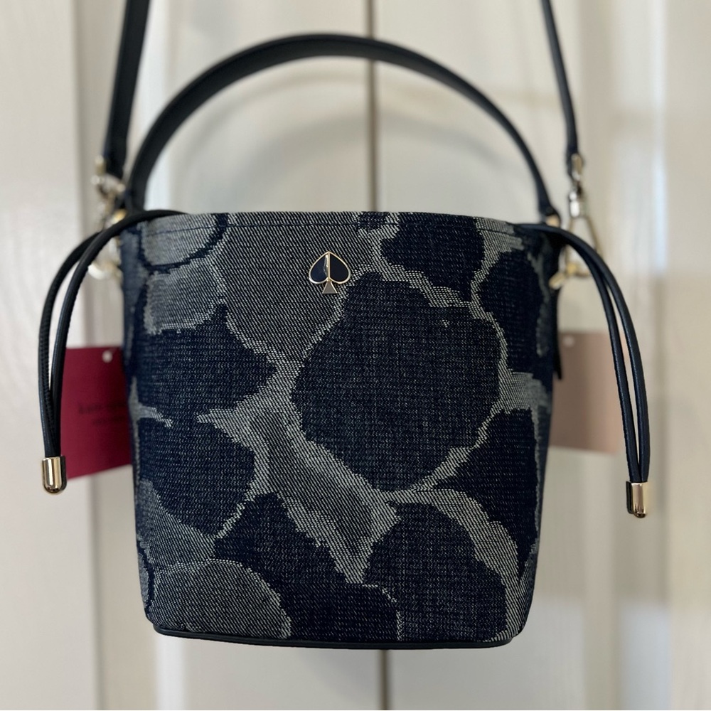 Kate Spade Denim Crossbody Small Bucket Bag, NWT